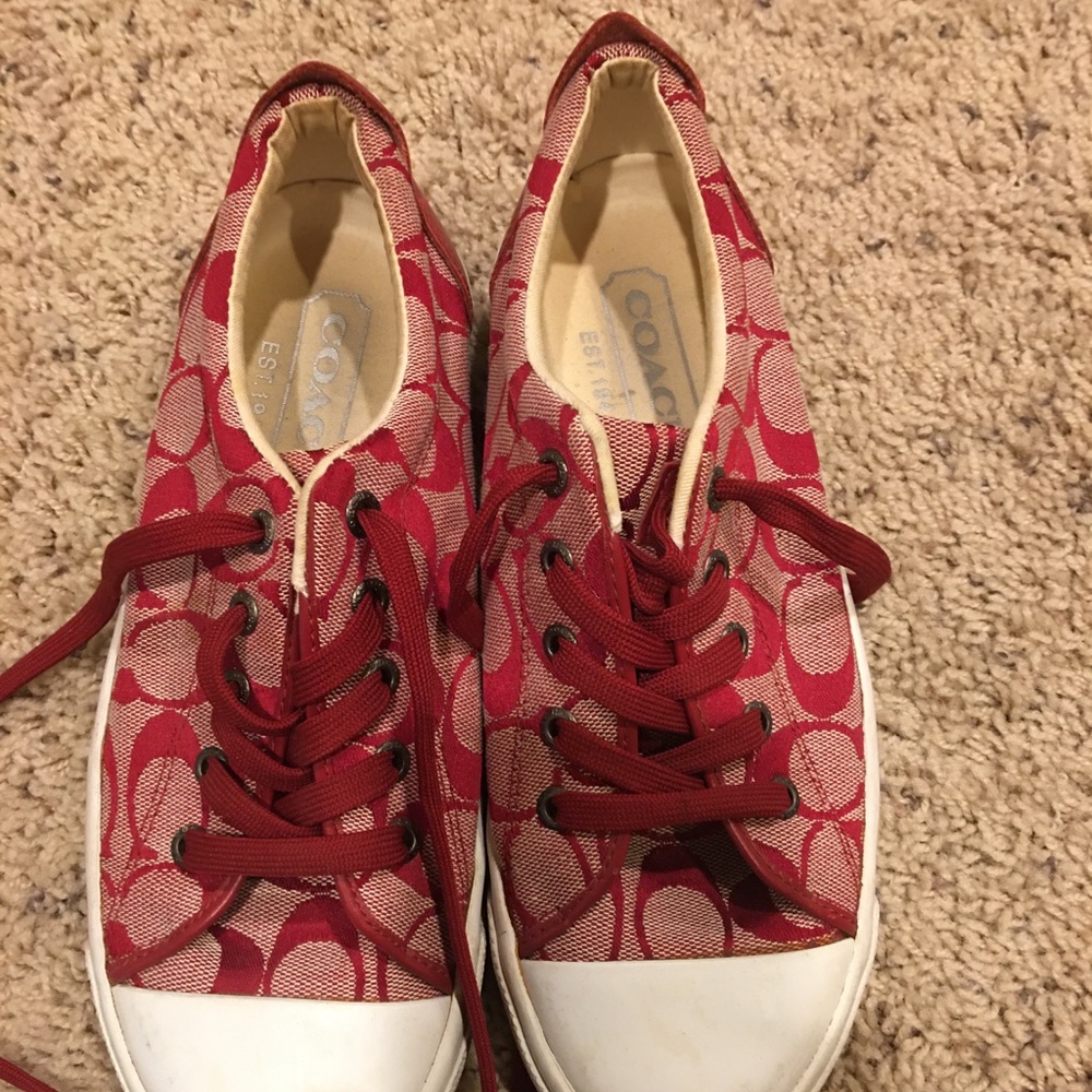 Coach Red Tennis Shoes size 8.5 women